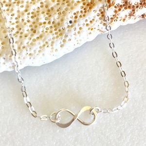 Infinity Anklet, Petite Sterling Silver Infinity Charm, Turquoise Ankle Bracelet, Sleeping Beauty Turquoise, Delicate, Bridal, Summer