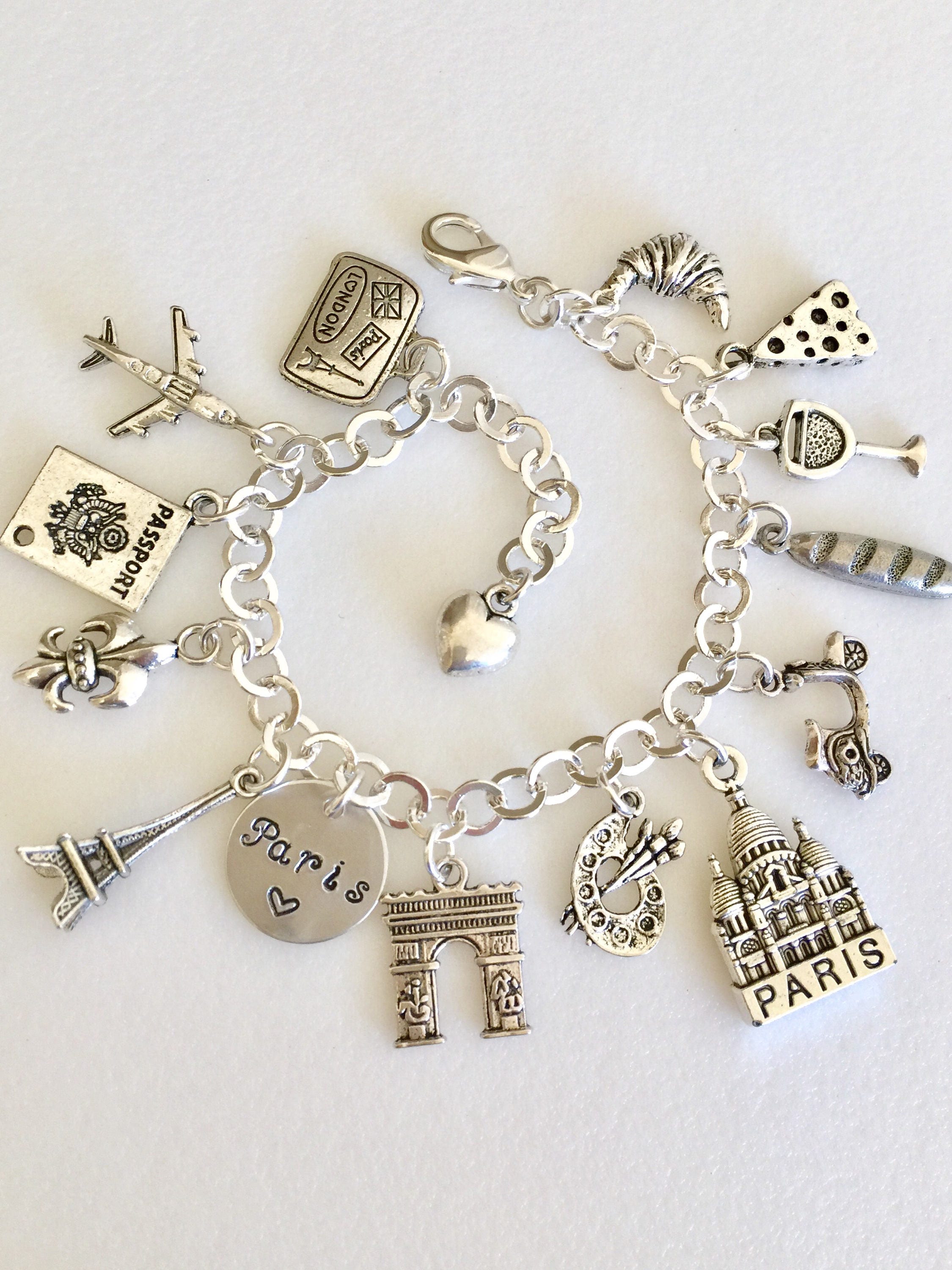 Paris Charm Bracelet Paris Trip Paris Lover Paris Souvenir Etsy