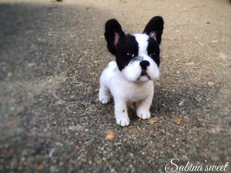 Custom pet portrait needle felted french bulldog toy miniature bulldog art bulldog small toy bulldog Dog gift real dog replica pet loss