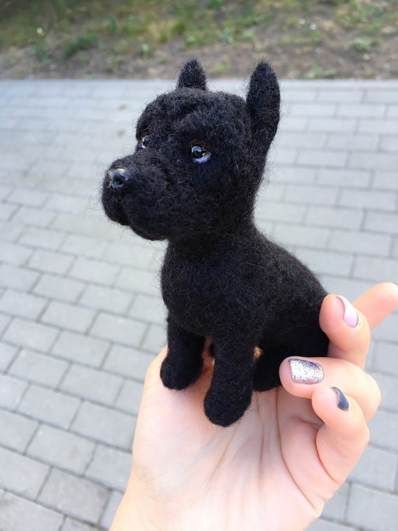 Needle Felted Cane Corso Dog Sculpture Miniature Toy Dog Replica Cane Corso Dog Statue Dog Figurine Wool Dog Toy Dog Realistic Pet Loss Gift