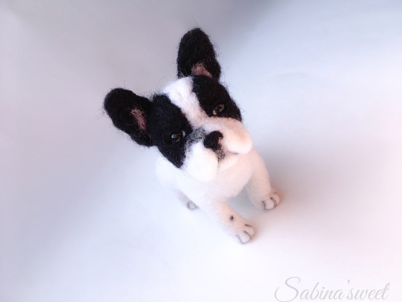 Custom pet portrait needle felted french bulldog toy miniature bulldog art bulldog small toy bulldog Dog gift real dog replica pet loss