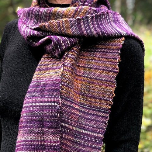 Shops Aubergine- Hand Woven Scarf