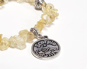 Skorpion Sternzeichen Armband - Geburtsstein November - Skorpion Armband - Skorpion Citrin - Citrin Armband - Skorpion Armband - Sternzeichen Schmuck