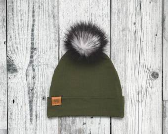 Green Pom Beanie 3-4yr