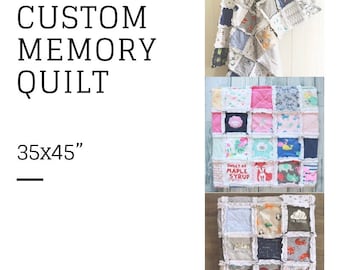 Custom Memory Rag Quilt - made with your personalized baby clothing