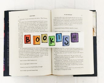 Bookish Bookmark, Gift For Reader, "Bookish", Rainbow Watercolor Bookmark, Handmade Bookmark