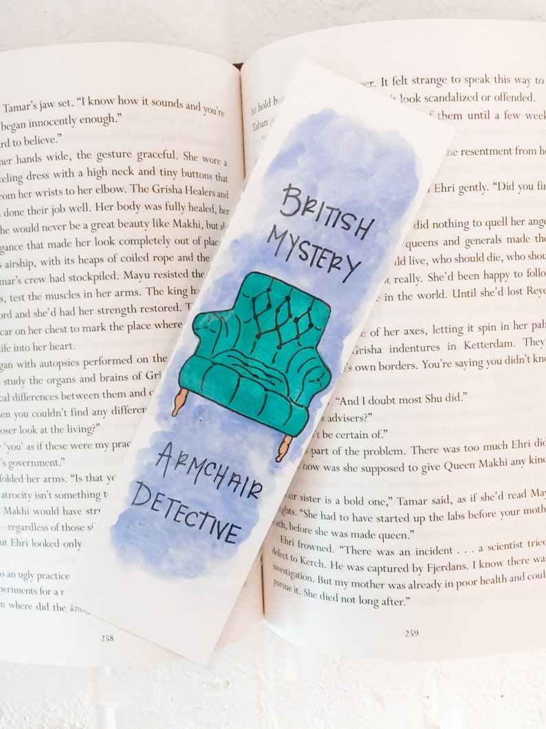 British Mystery Armchair Detective Bookmark British Murder Etsy