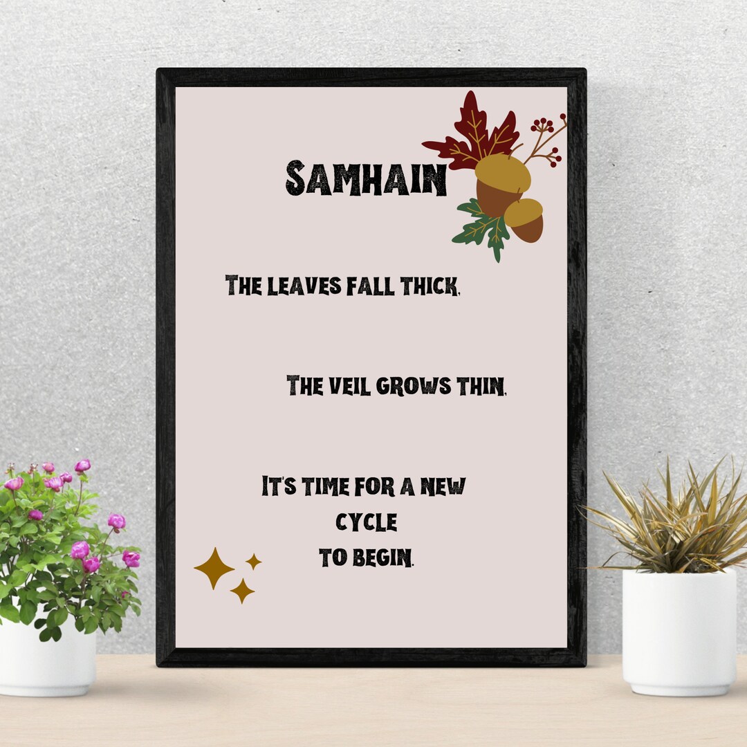 Samhain Poem Sign Printable Witchy Magickal Decor Sign - Etsy
