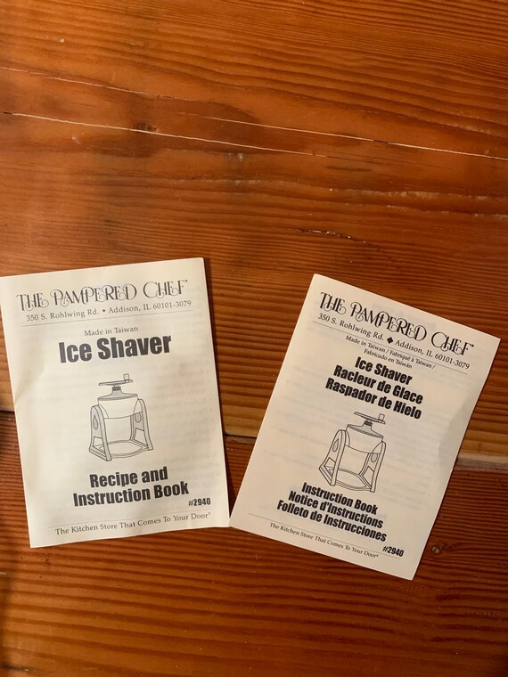 pampered chef ice shaver instructions