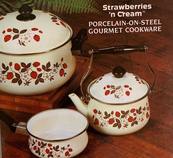 Brand New Sheffield Strawberries and Cream Porcelain on Steel