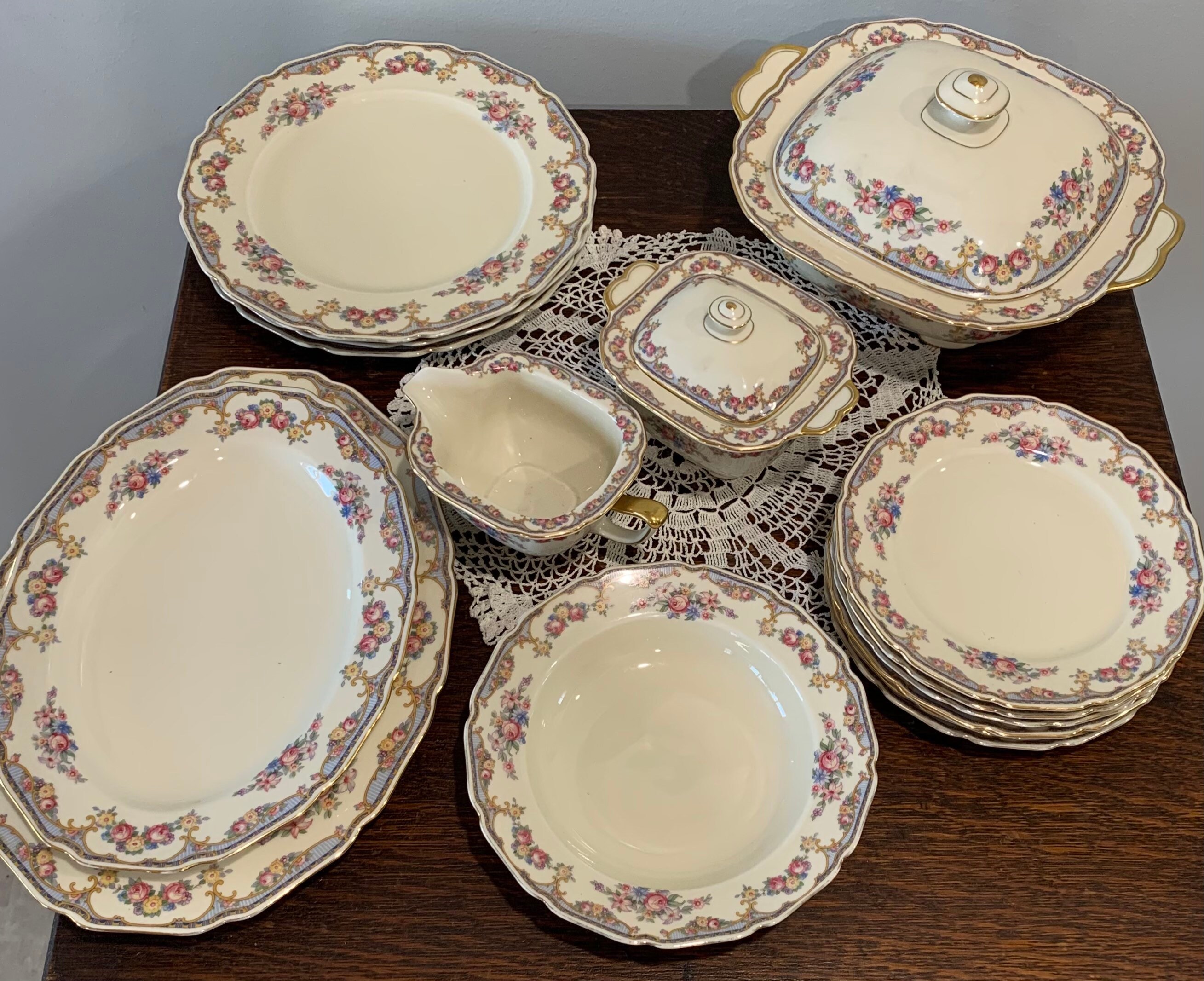 Super Rare Vintage Antique Thomas Ivory Bavaria China 18 Pcs Etsy Canada