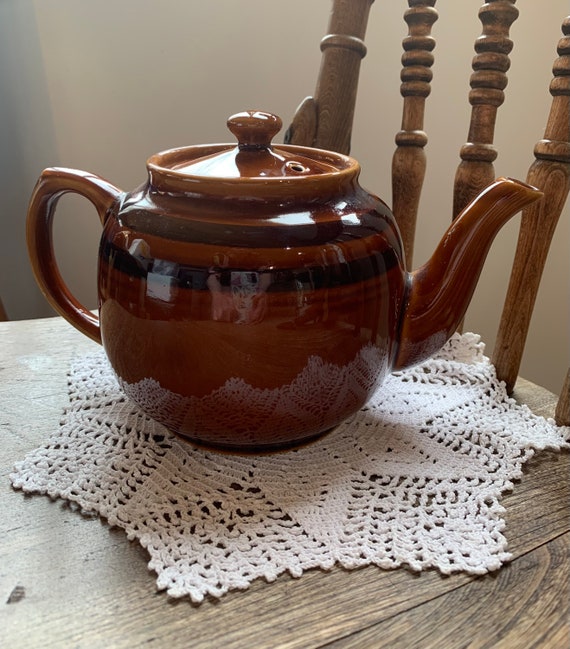 Sadler Brown Betty Teapot Brown Bands 4 Cup Etsy
