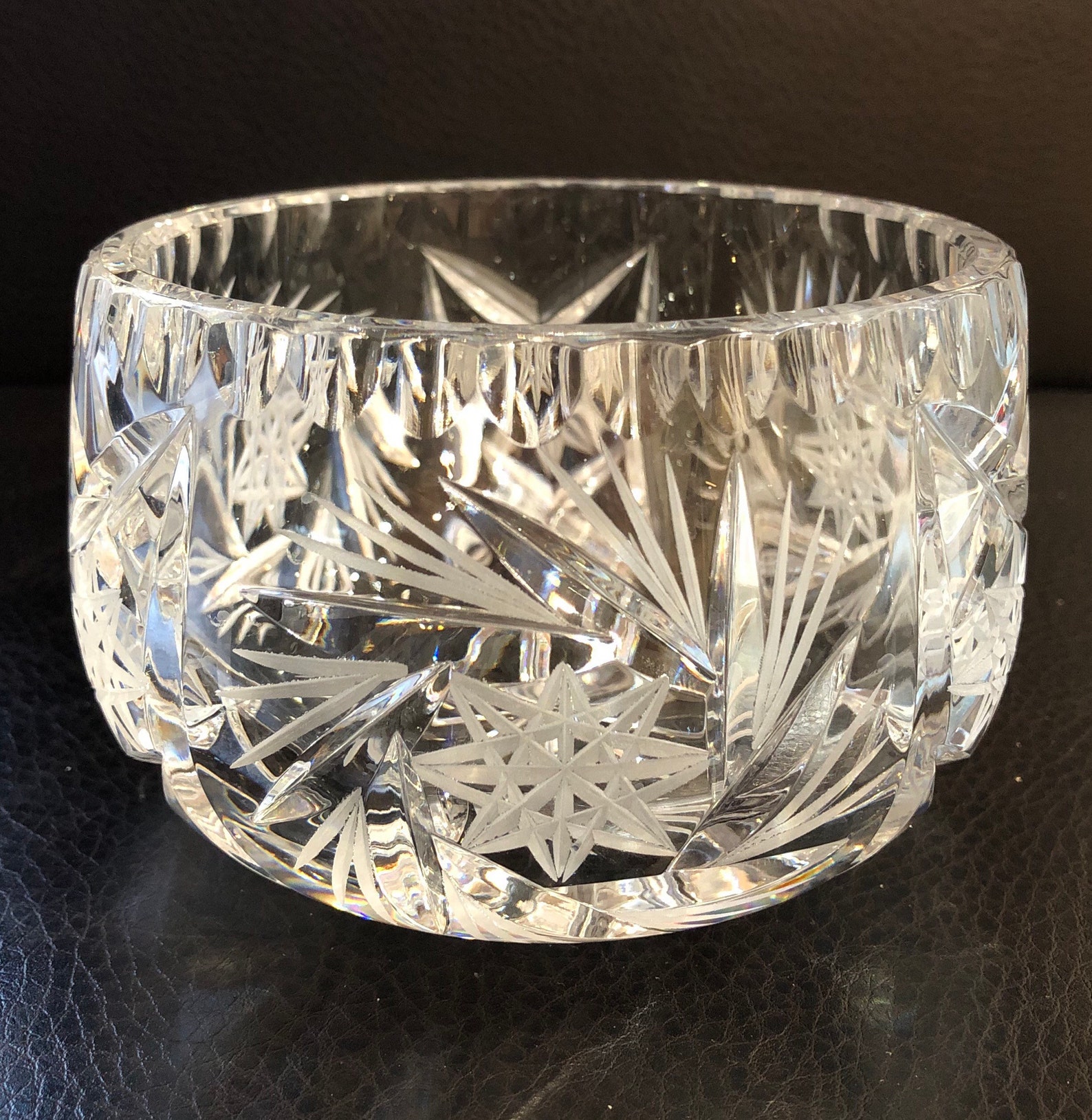Beautiful Pinwheel Designed Crystal Bowl/candy Dish Etsy