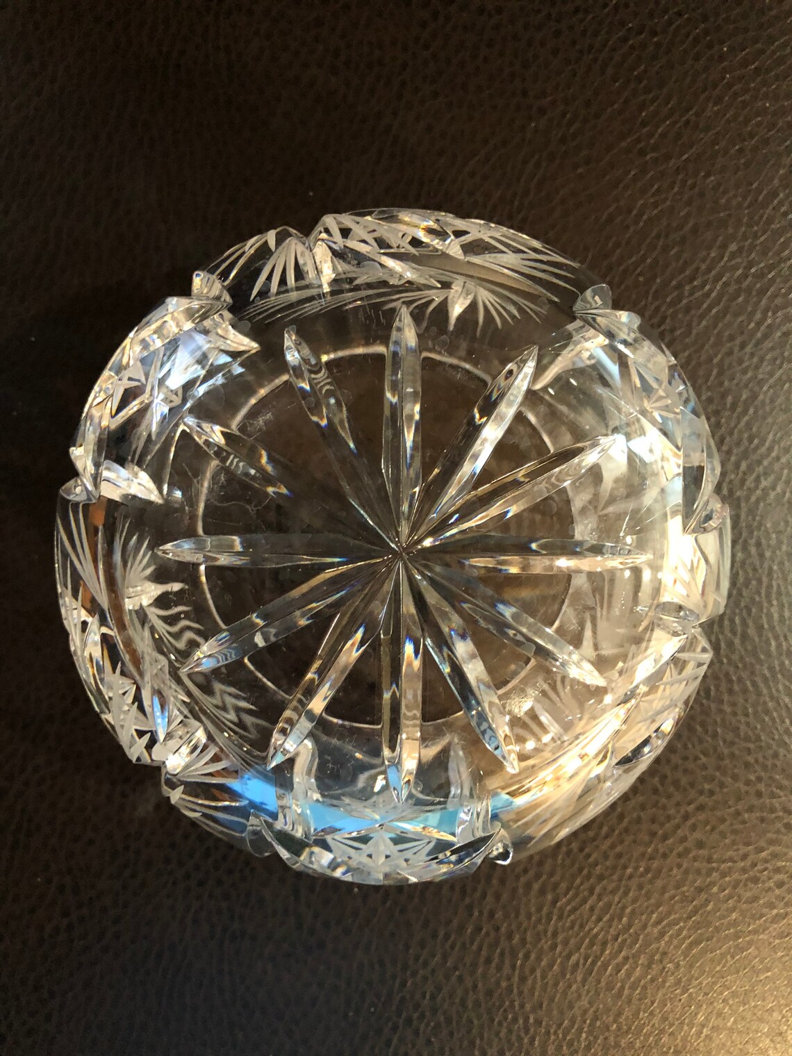 Beautiful Pinwheel designed crystal bowl/candy dish Etsy
