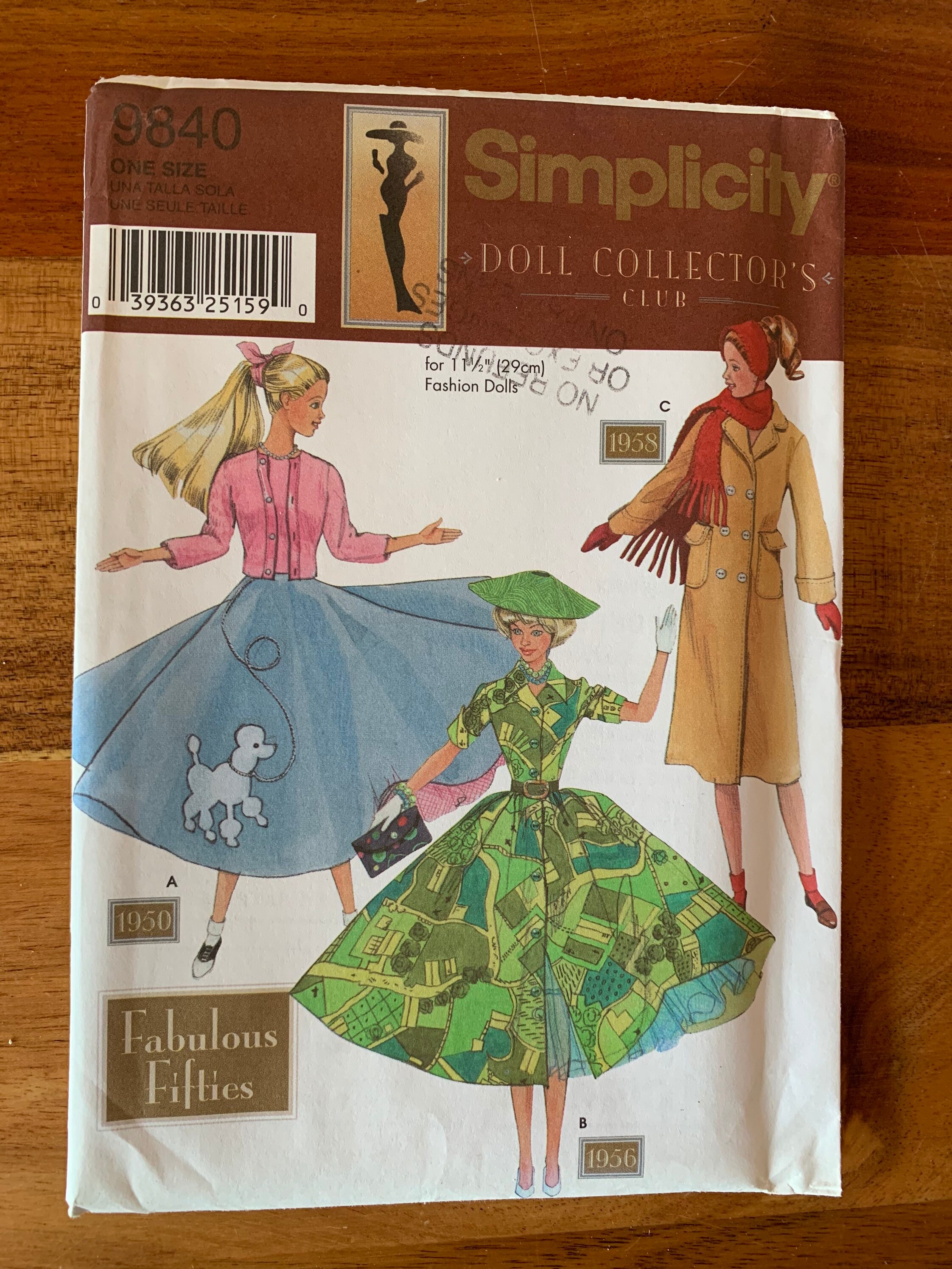 Simplicity Doll Collectors Club 1950s 9840 Etsy