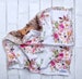 Security Blanket | Baby Girl Blanket | Wooden Teether | Deer Lovey | Floral | Fawn | Woodland Blanket | Cream | Baby Girl Gift | 