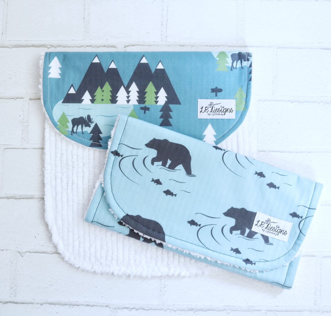Burp Cloths Bears Baby Boy Burp Rags Woodland Burping Etsy Singapore