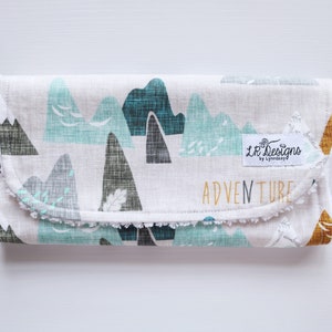 Burp Cloth | Mountain Burp Cloth | Adventure Burp Rag | Baby Burping Cloth | Baby Shower Gift | Baby Boy Burp Cloth |