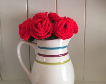 INSTANT DOWNLOAD crochet pattern only - crochet your own rose bouquet. crochet of beginners