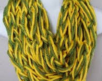 Single Wrap Chunky Stitch Arm Knitted Infinity Scarf Custom Colours