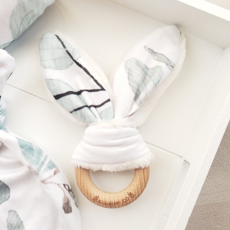 Organic Baby Swaddle Knit Blanket Matching Knotted Hat Bunny Etsy New