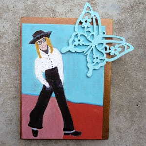 DIANE KEATON BUTTERFLY Homage Portrait Acrylic by Gwen