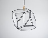 Projected Octahedron Exclusive Geometric Glass Chandelier Modern Lighting Design Light Warm Vintage Bulb Symmetry Hanging Lamp