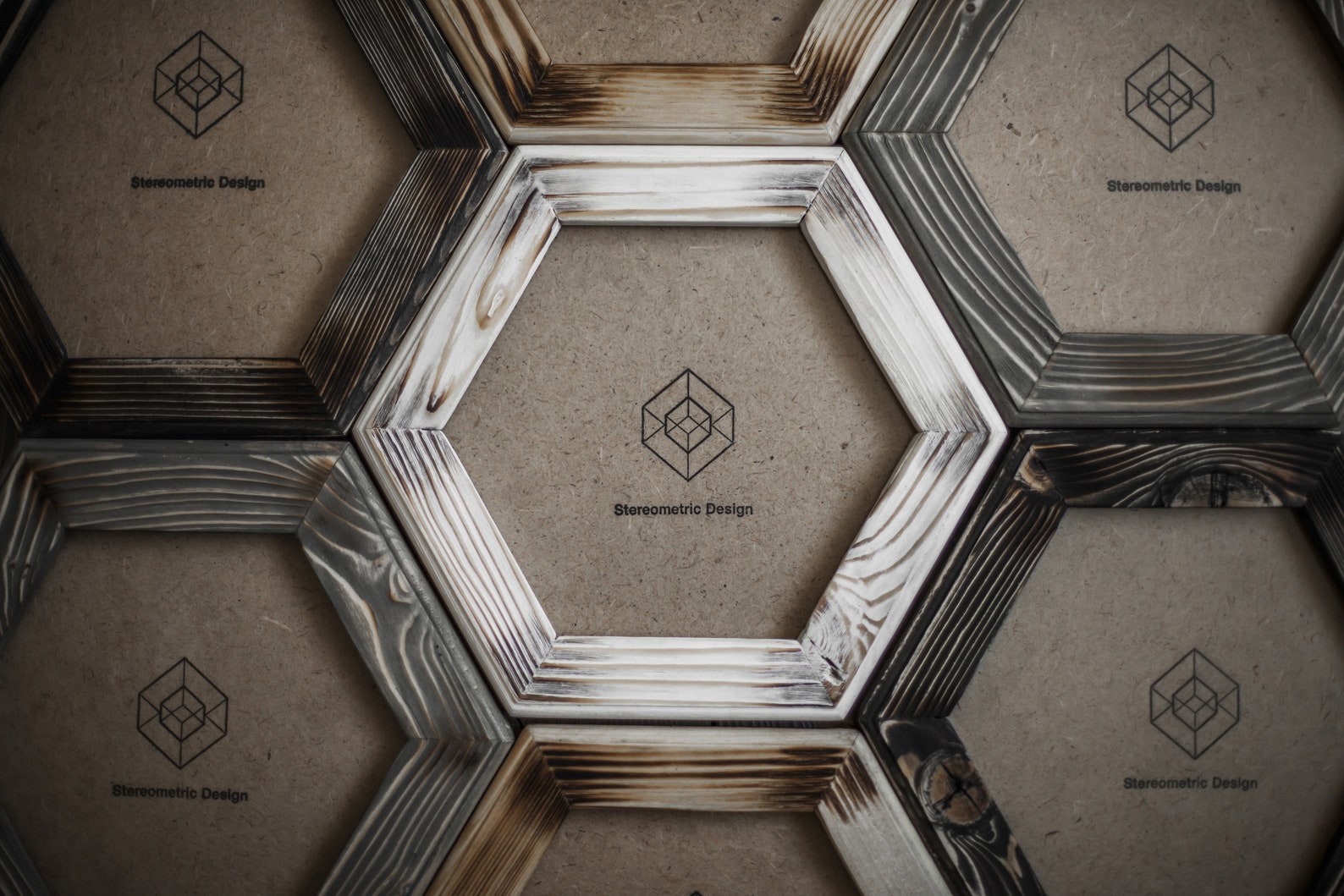 Hexagonal Wood Photo Frame / Geometric Art Frame / Symmetry / Etsy