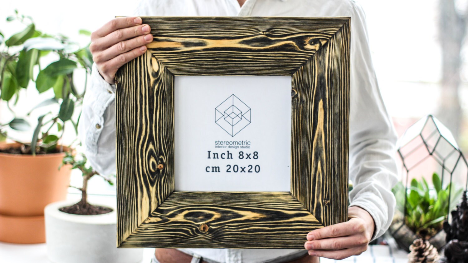 Rustic Wood Photo Frame 25x25cm / 20x20cm / 15x15cm / 10x10cm Etsy