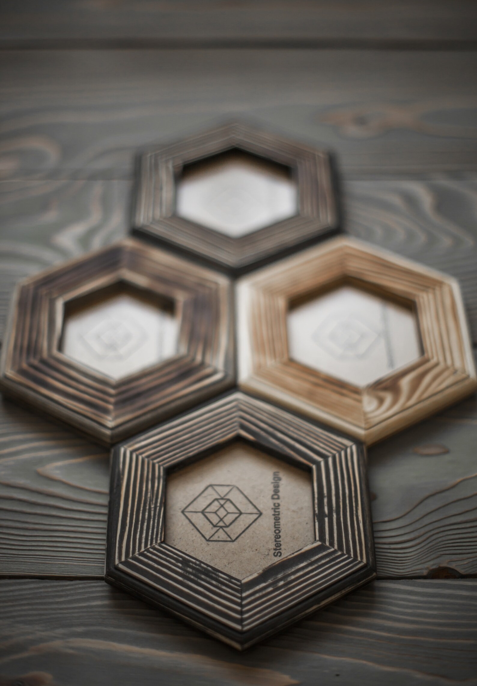 Hexagonal Wood Photo Frame / Geometric Art Frame / Symmetry / Etsy