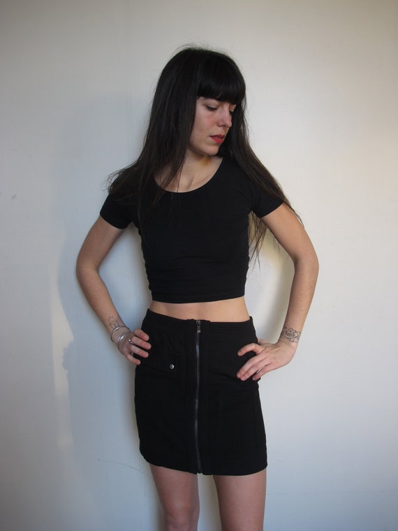 90s Short Length Black Skirt