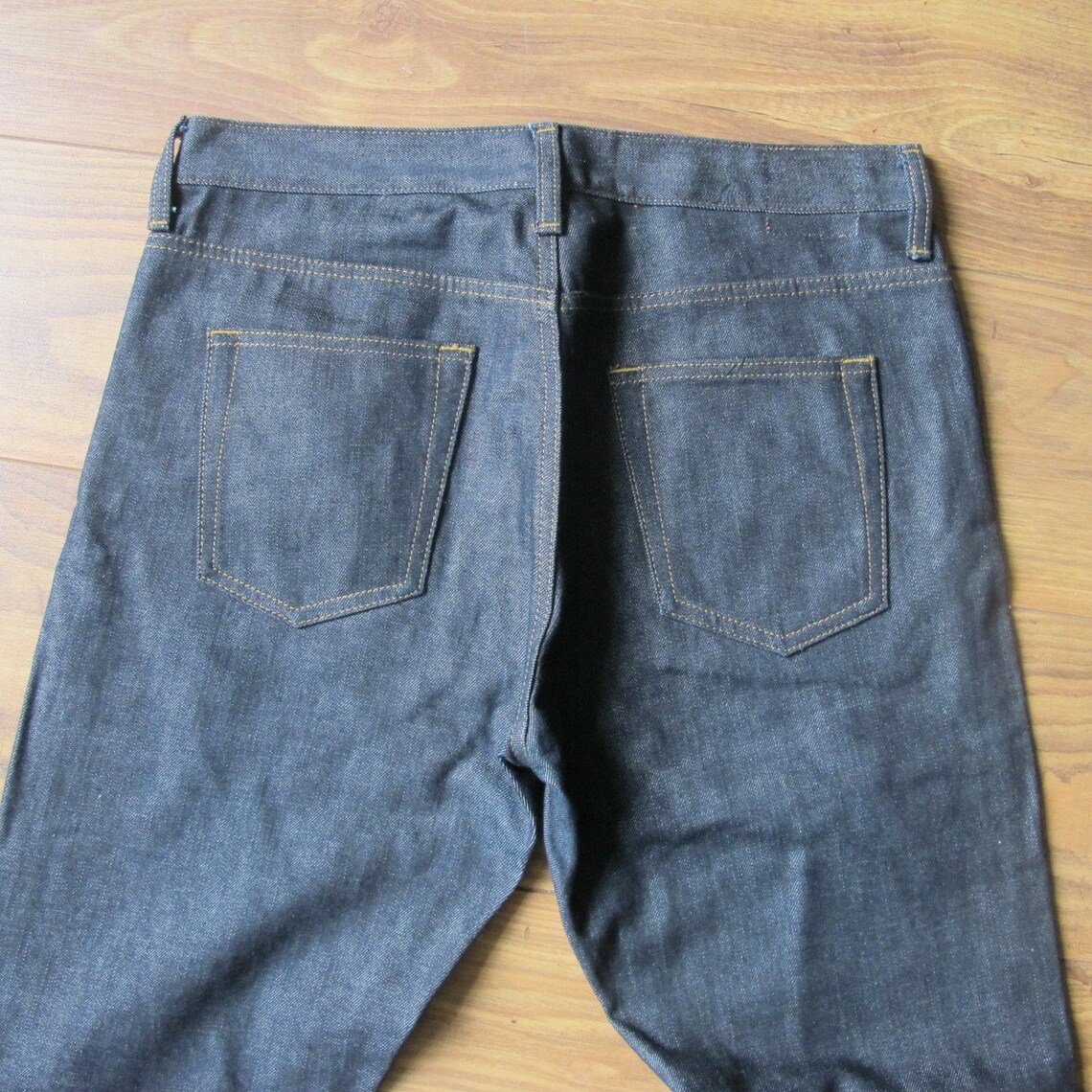 Vintage Men Dark Wash Indigo Denim Jeans Etsy