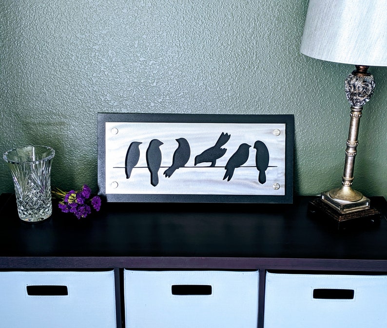 Birds on a Wire Handmade Two-layered Metal Wall Art - Etsy