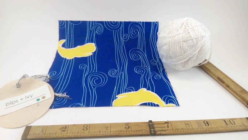 Blue and yellow 100% cotton fitted crib cot toddler sheet. Whales Nautical. Designer boutique quality modern nursery sheet. baby shower gift image 2