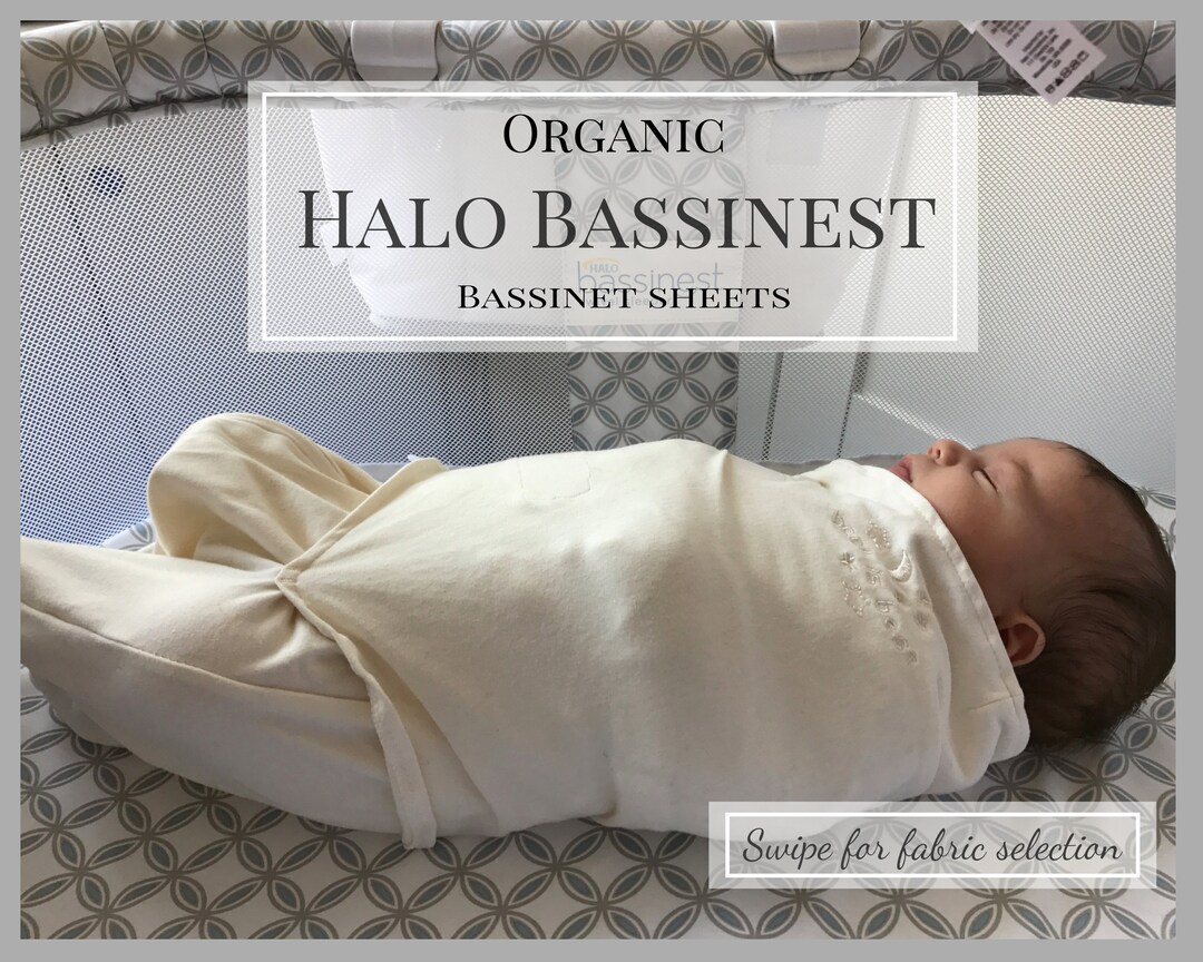 Organic Cotton Halo Sheet. Custom Halo Swivel Bassinest Sheets in Modern Nursery Prints