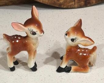 Set of 2 porcelain baby deer Bambi