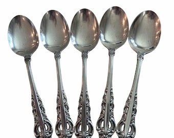 Lot of 5 Reed & Barton Royal Majesty Stainless Soup Spoons 6 1/2"