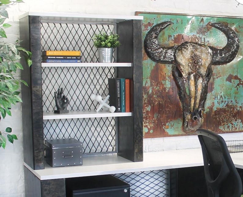 INDUSTRIAL DESKTOP HUTCH Etsy