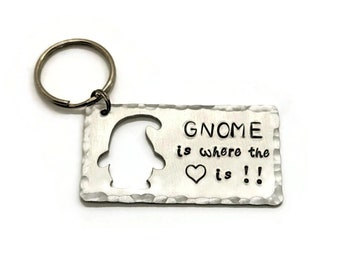 Gnome is Where the Heart is Keychain