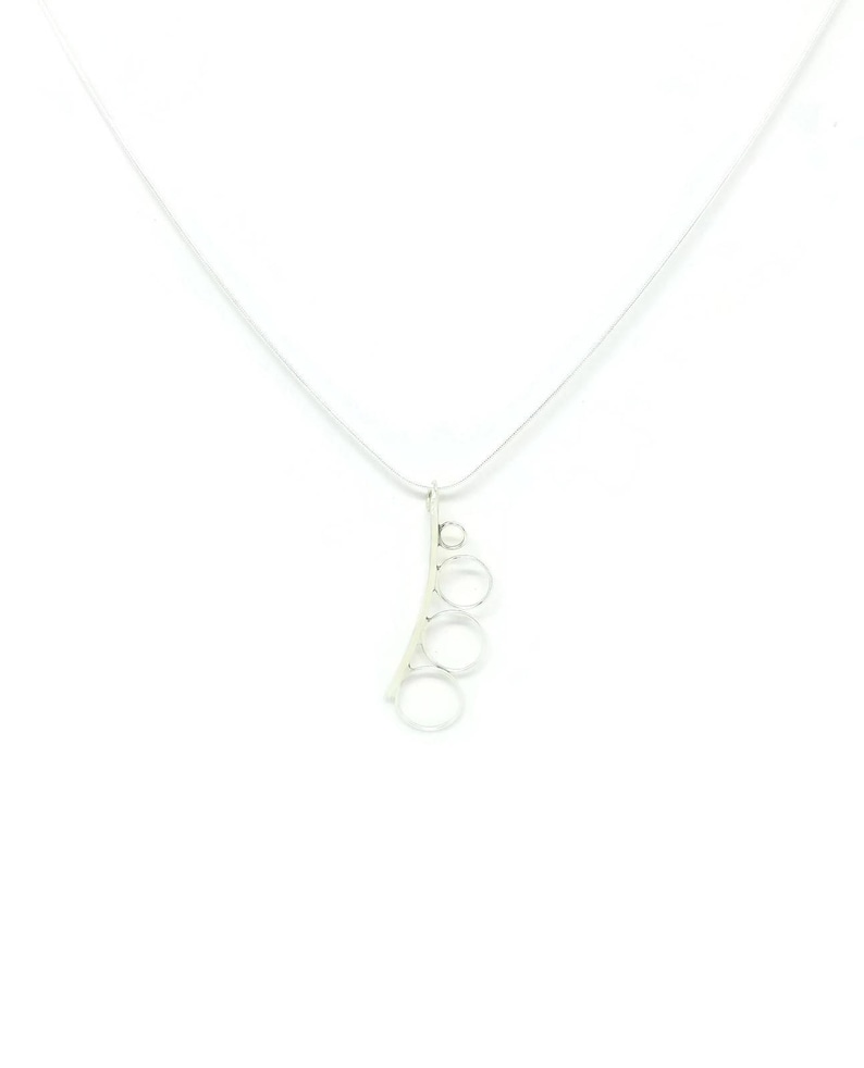Sterling Silver Geometric Circles Necklace