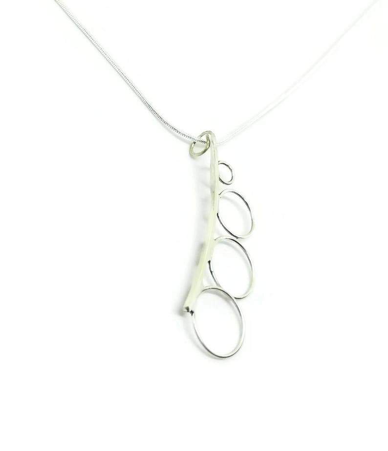 Sterling Silver Geometric Circles Necklace