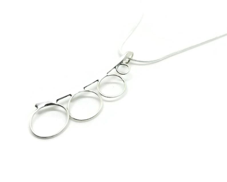 Sterling Silver Geometric Circles Necklace