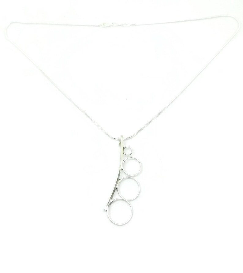 Sterling Silver Geometric Circles Necklace