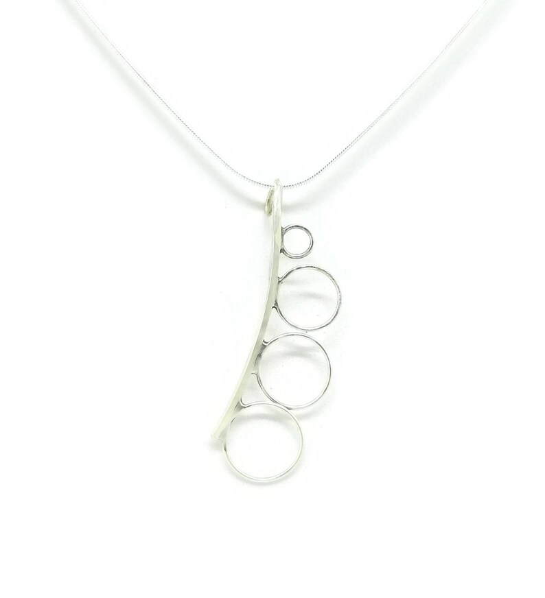 Sterling Silver Geometric Circles Necklace