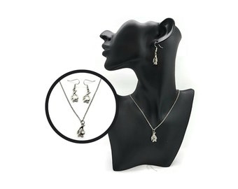 Moe the Penguin Necklace & Dangle Earring Set