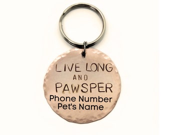 Live Long and Pawsper Funny Pet ID Tag