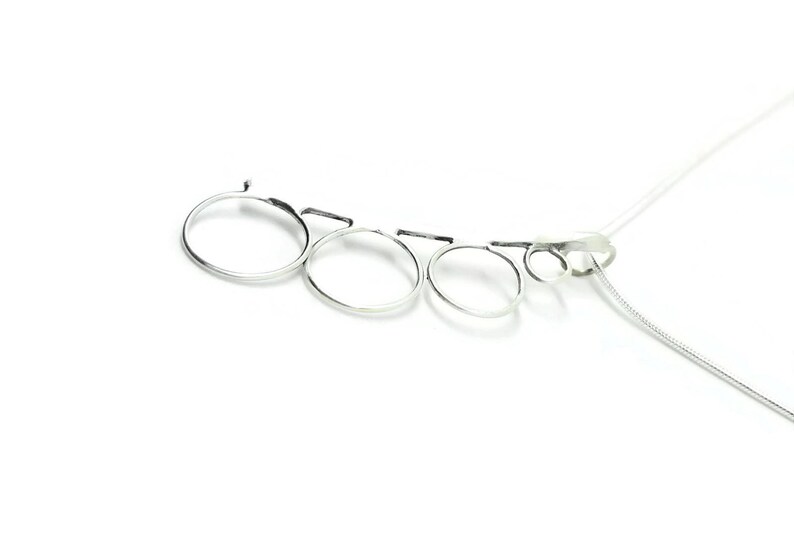 Sterling Silver Geometric Circles Necklace