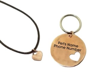 Persoon en huisdier beste vriend hart ketting en huisdier ID-tag, BFF sieraden, aangepaste huisdier ID-tag