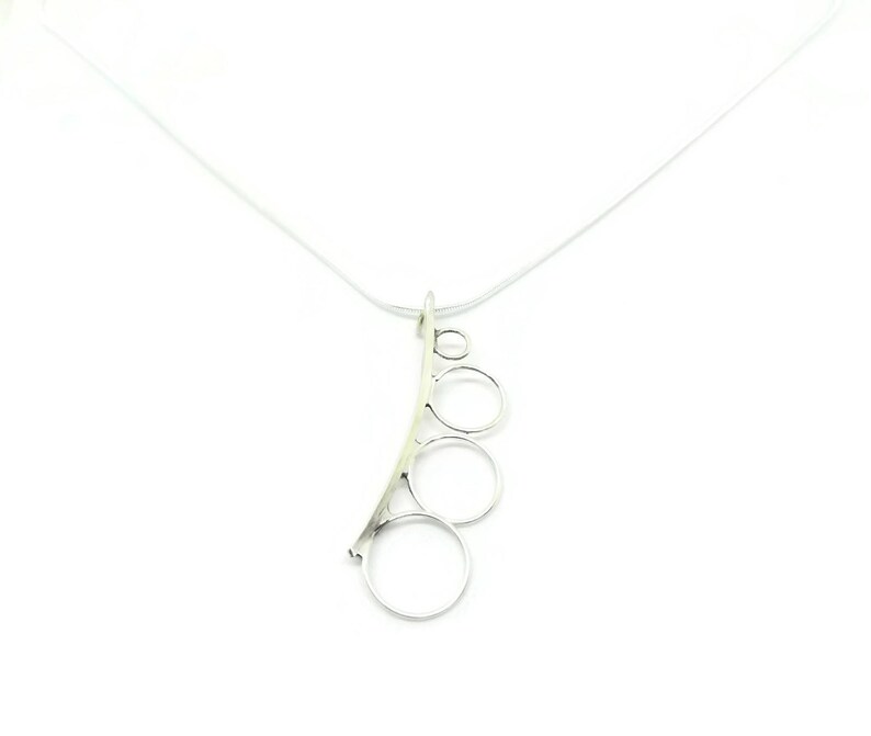 Sterling Silver Geometric Circles Necklace