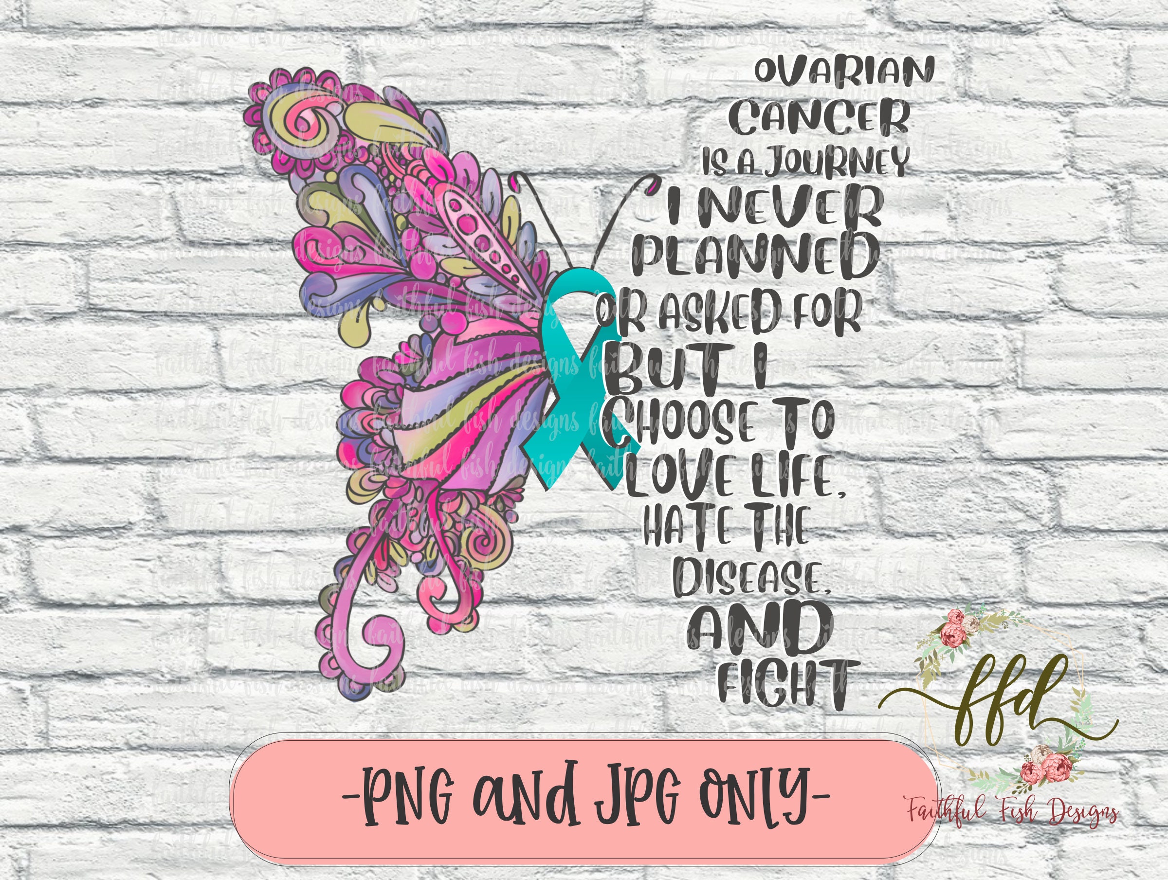 Ovarian Cancer Butterfly PNG Ovarian Cancer Sublimation Etsy